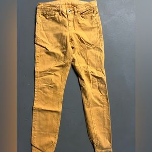 Madewell yellow skinny jeans